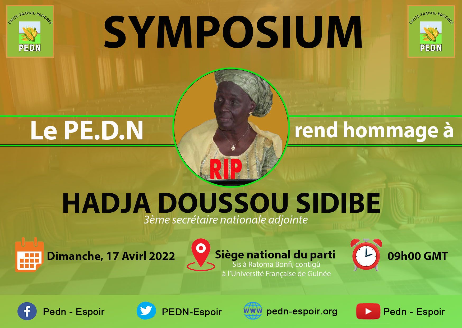 Décès Hadja Doussou Sidibé: un symposium sera organisé le Dimanche prochain au siège national du PE.D.N